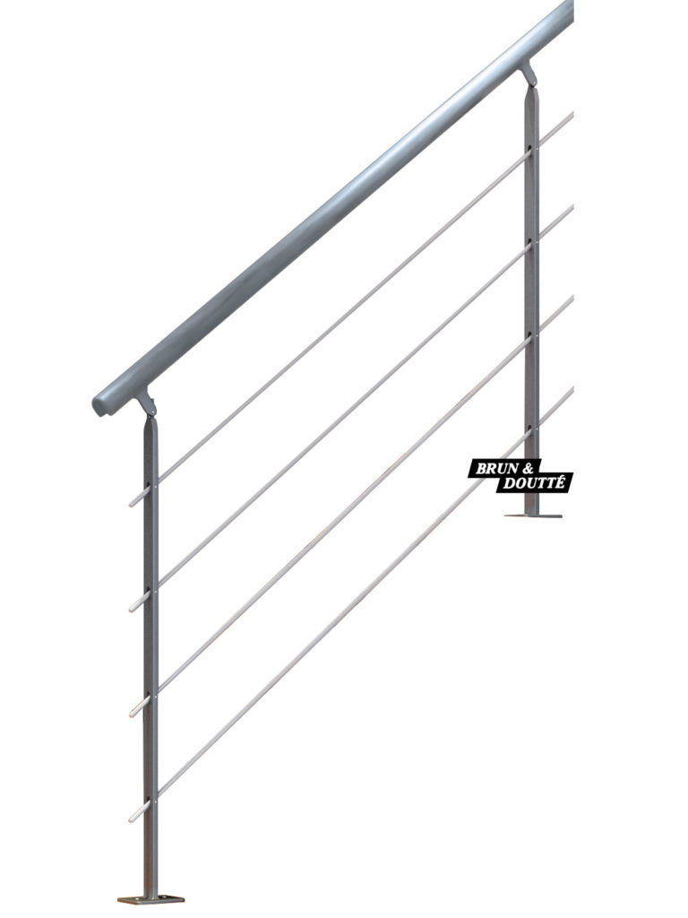 Rampe d'escalier Rivoli, finition gris ral 9006 satiné