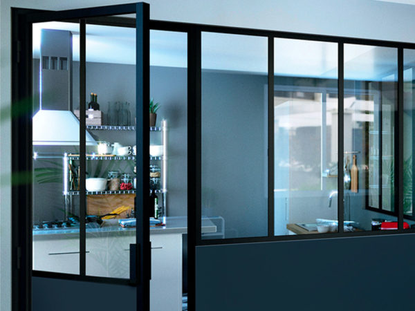 Porte battante d'intérieur aluminium